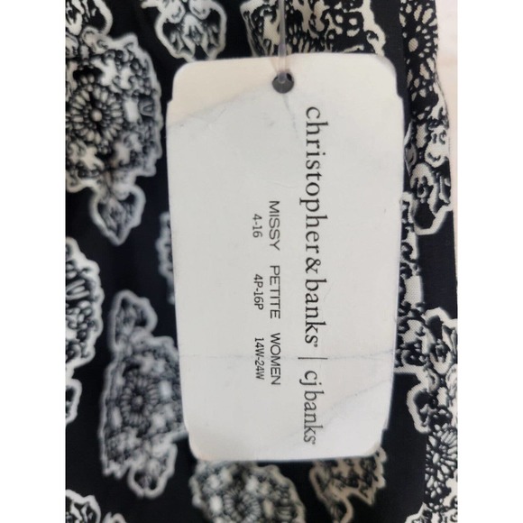 NWT Christopher & Banks Black Baroque Wide Leg Capri Pants Women's Size Large - Picture 4 of 11